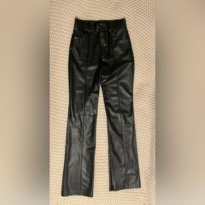Zara Black Flare leather pants